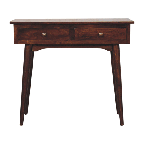 California Walnut Hallway 2 Drawer Console Table Artisan