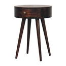 Nordic California Walnut Circular Shaped Bedside Nightstand Artisan