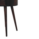Nordic California Walnut Circular Shaped Bedside Nightstand Artisan