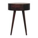 Nordic California Walnut Circular Shaped Bedside Nightstand Artisan