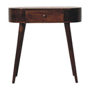 California Walnut Rounded Small Console Table Artisan