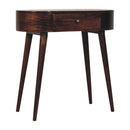 California Walnut Rounded Small Console Table Artisan