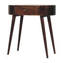 California Walnut Rounded Small Console Table Artisan