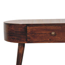 California Walnut Rounded Small Console Table Artisan