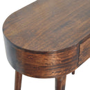 California Walnut Rounded Small Console Table Artisan