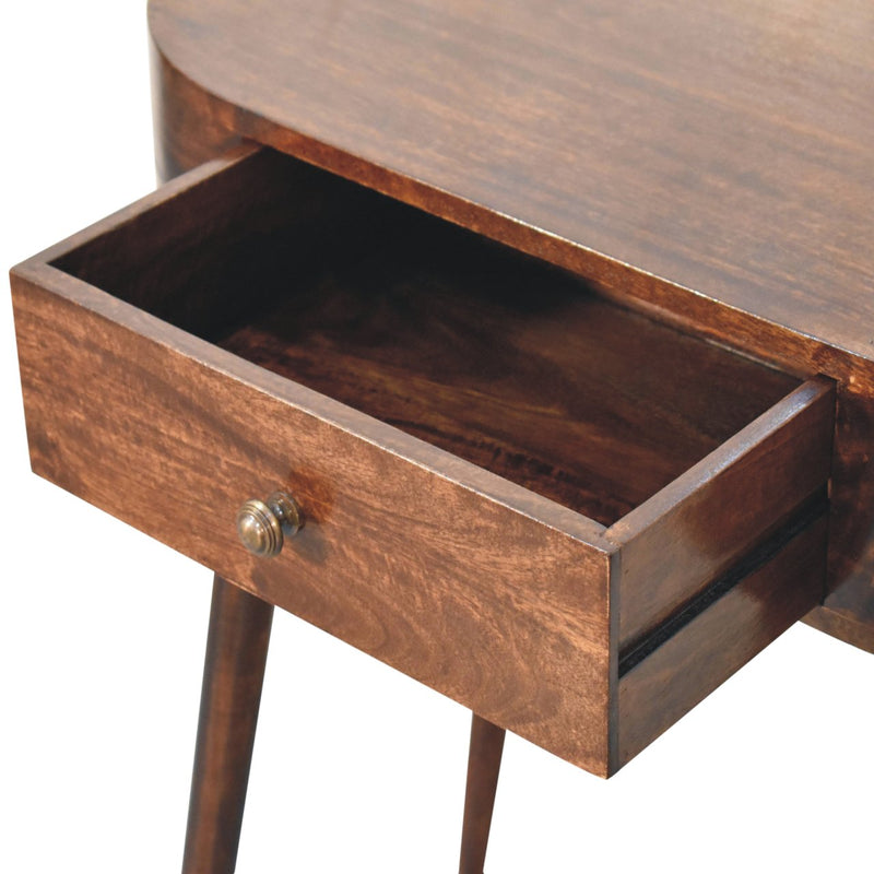 California Walnut Rounded Small Console Table Artisan