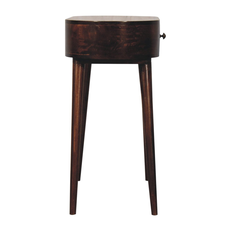 California Walnut Rounded Small Console Table Artisan
