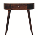 California Walnut Rounded Small Console Table Artisan