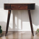 California Walnut Rounded Small Console Table Artisan