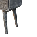 Sandblasted Ash Curved Bedside Nightstand Artisan