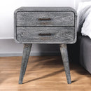 Sandblasted Ash Curved Bedside Nightstand Artisan