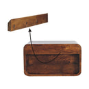 Large Chestnut Curve Upper Slot Floating Bedside Nightstand Artisan