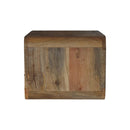 Large Oak-ish Curve Upper Slot Floating Bedside Nightstand Artisan