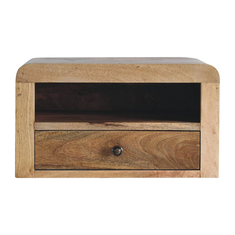 Chunky Oak-ish Floating Bedside Nightstand Artisan