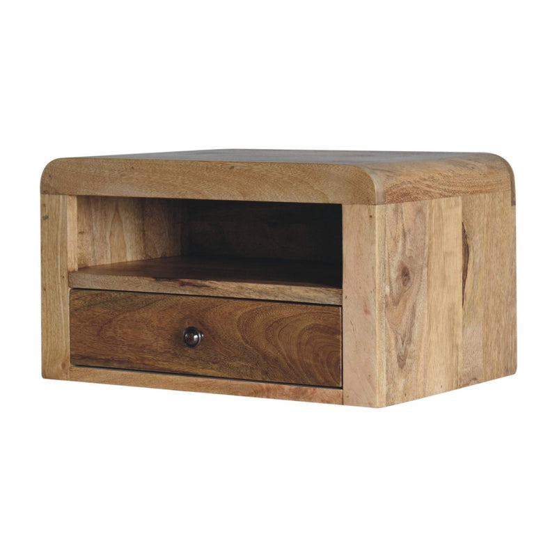 Chunky Oak-ish Floating Bedside Nightstand Artisan