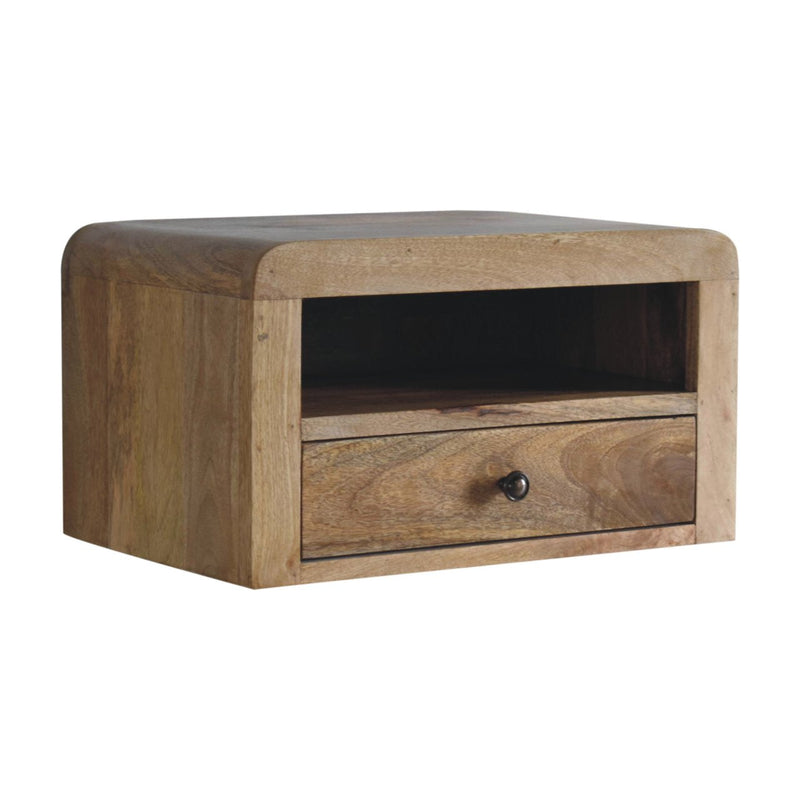 Chunky Oak-ish Floating Bedside Nightstand Artisan
