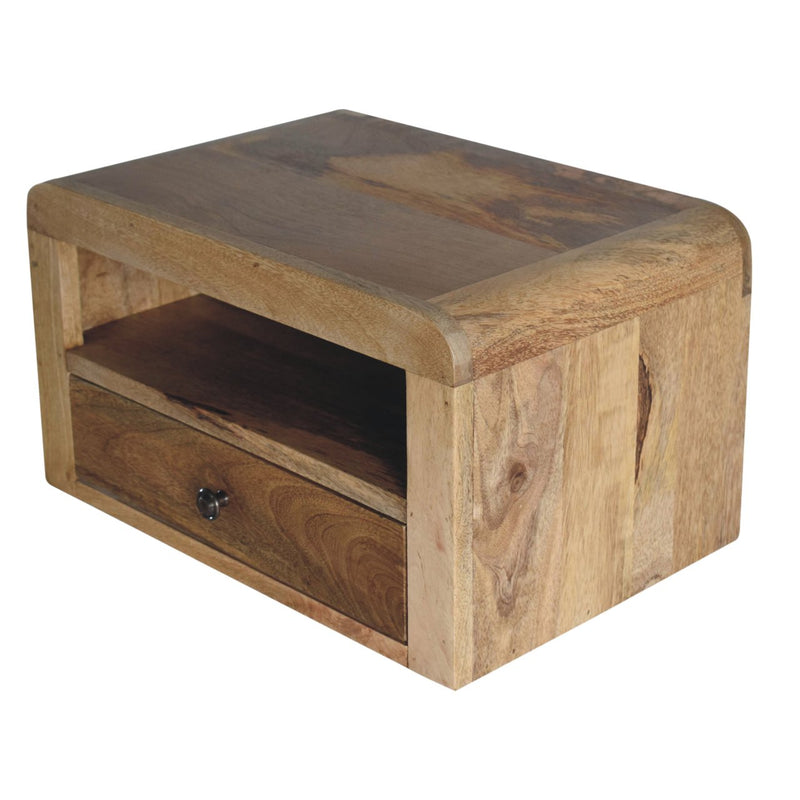 Chunky Oak-ish Floating Bedside Nightstand Artisan