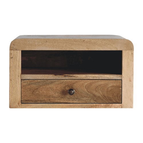 Chunky Oak-ish Floating Bedside Nightstand Artisan