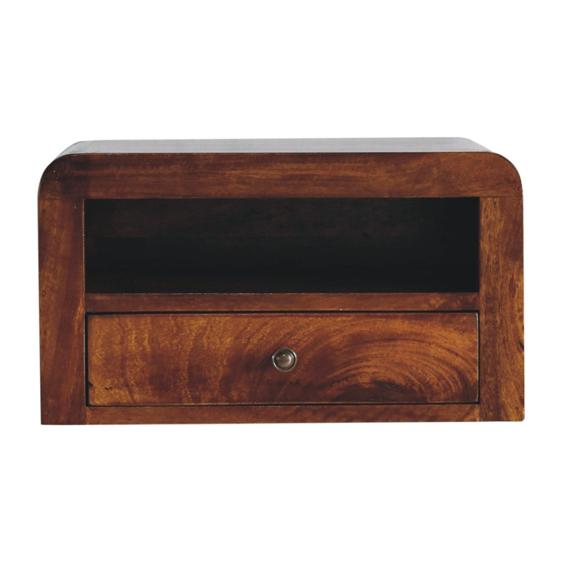 Chunky Chestnut 1 Drawer Wall Mounted Nightstand Artisan