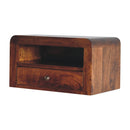 Chunky Chestnut 1 Drawer Wall Mounted Nightstand Artisan