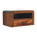 Chunky Chestnut 1 Drawer Wall Mounted Nightstand Artisan