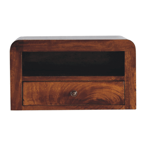 Chunky Chestnut 1 Drawer Wall Mounted Nightstand Artisan