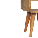 Extra Mini Oak-ish Curve Lower Bedside Nightstand Artisan