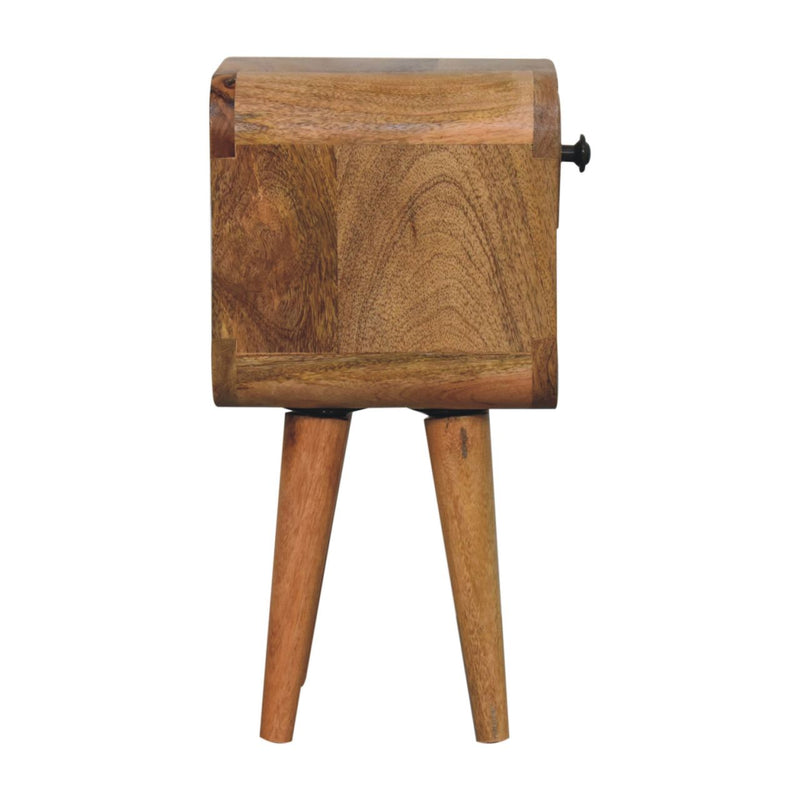 Extra Mini Oak-ish Curve Lower Bedside Nightstand Artisan