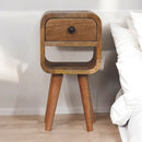 Extra Mini Oak-ish Curve Lower Bedside Nightstand Artisan