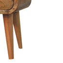 Extra Mini Oakish Curve Open Slot Bedside Nightstand Artisan