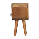 Extra Mini Oakish Curve Open Slot Bedside Nightstand Artisan