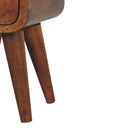 Extra Mini Chestnut Curve Open Slot Bedside Nightstand Artisan
