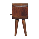 Extra Mini Chestnut Curve Open Slot Bedside Nightstand Artisan