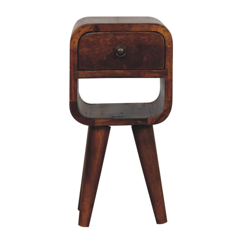 Extra Mini Chestnut Curve Lower Bedside Nightstand Artisan