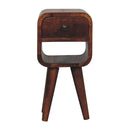 Extra Mini Chestnut Curve Lower Bedside Nightstand Artisan
