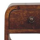 Extra Mini Chestnut Curve Lower Bedside Nightstand Artisan