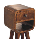 Extra Mini Chestnut Curve Lower Bedside Nightstand Artisan