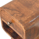 Extra Mini Chestnut Curve Lower Bedside Nightstand Artisan