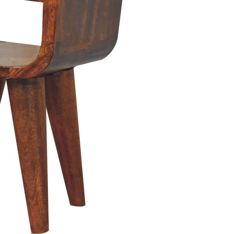 Extra Mini Chestnut Curve Lower Bedside Nightstand Artisan