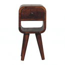 Extra Mini Chestnut Curve Lower Bedside Nightstand Artisan