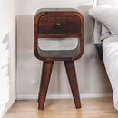 Extra Mini Chestnut Curve Lower Bedside Nightstand Artisan