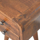 Extra Mini Curved Chestnut Bedside Nightstand Artisan