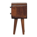 Extra Mini Curved Chestnut Bedside Nightstand Artisan