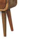 Extra Mini Curved Oak-ish Bedside Nightstand Artisan