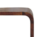 Extra Mini Minimalist Open Curved Chestnut Bedside Nightstand Artisan