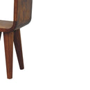 Extra Mini Minimalist Open Curved Chestnut Bedside Nightstand Artisan