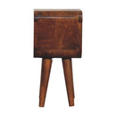 Extra Mini Minimalist Open Curved Chestnut Bedside Nightstand Artisan