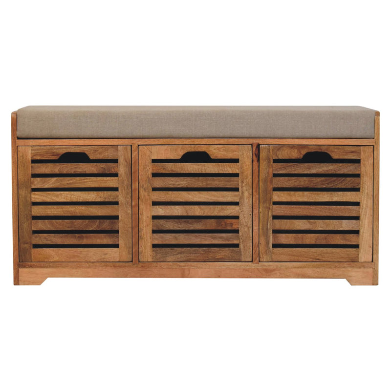 Shutter Oak-ish Shoe Bench Artisan