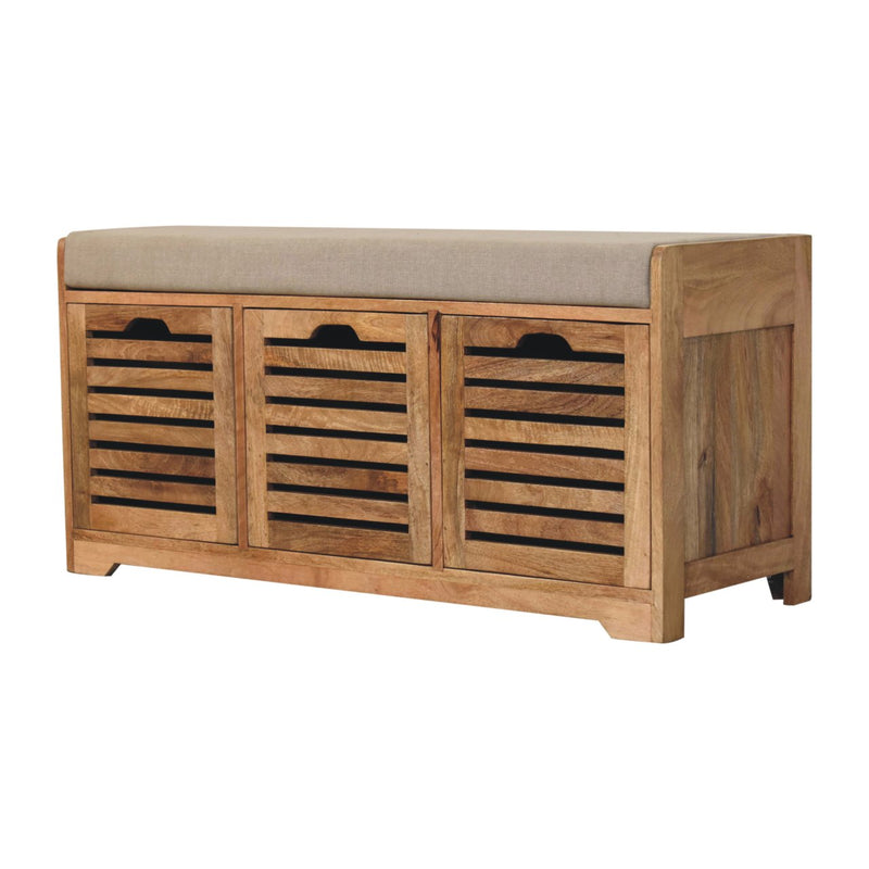Shutter Oak-ish Shoe Bench Artisan