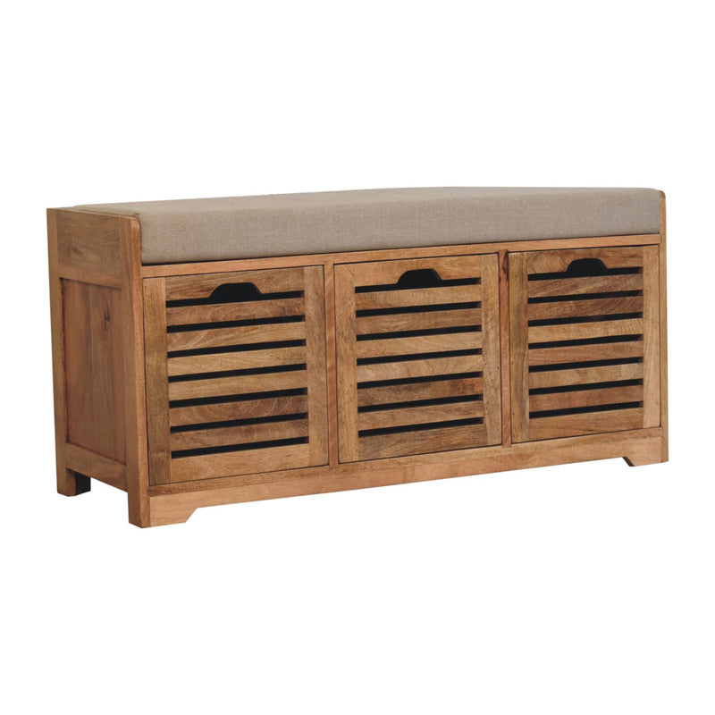 Shutter Oak-ish Shoe Bench Artisan